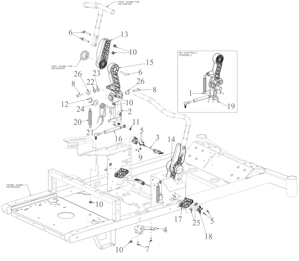 Controls Diagram and Parts List for ZT1-42E (34ABA2CSB10)(2023) Cub Cadet Lawn Tractor